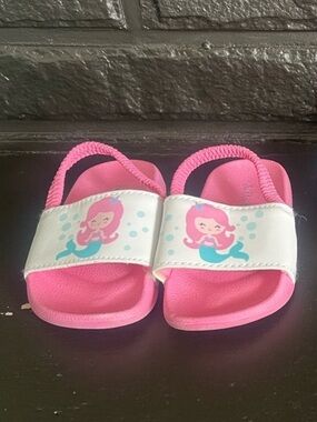 Kids Pink Mermaid Slide Sandals